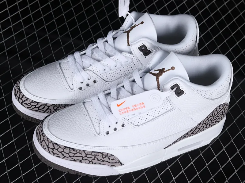 All categories Air Jordan Jordan series basketball shoes Air Jordan 3 Air Jordan 3 "Mocha" AJ3 Joe 3 Mocha white coffee burst pattern replica basketball shoes 136064-122